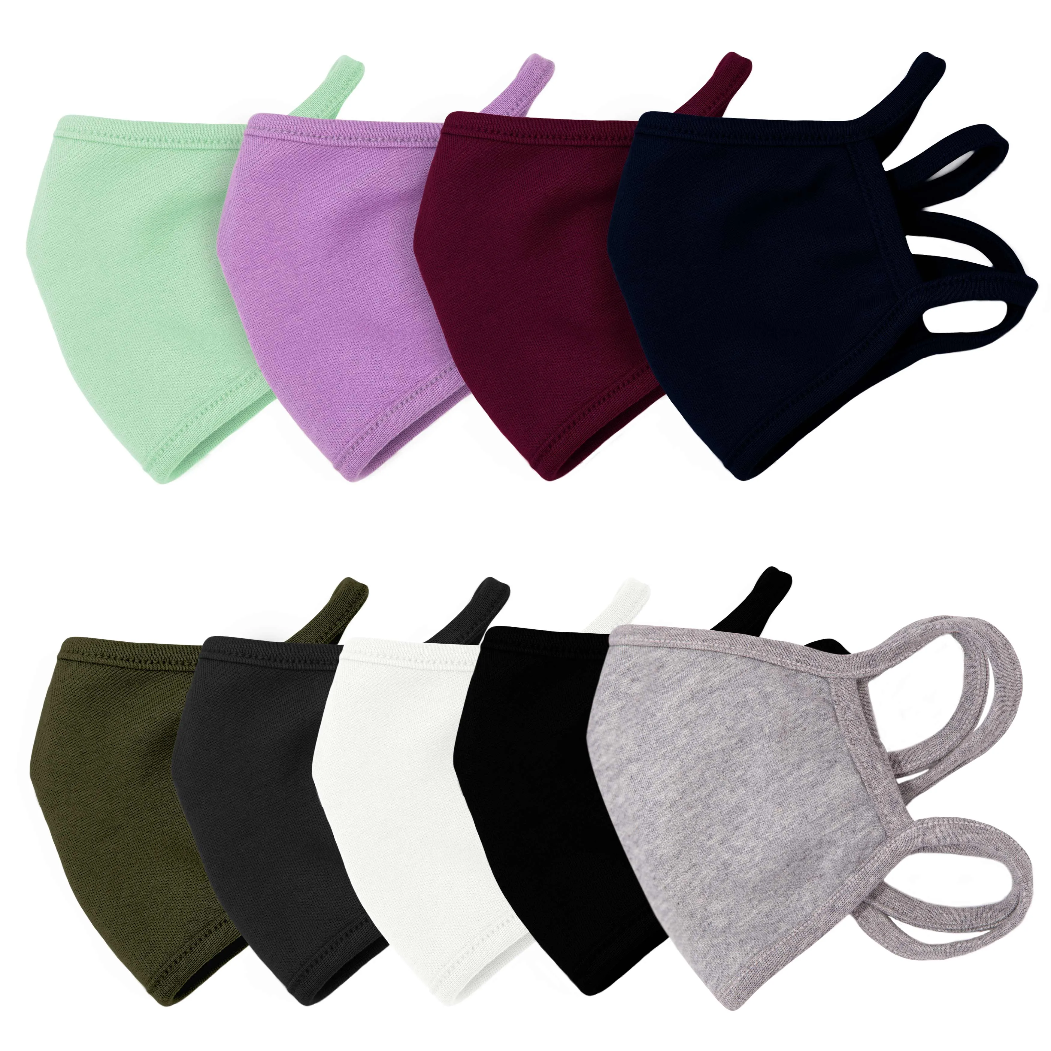 3PCS 2-Layer Reusable 3D Cotton Face Mask with Filter Pocket (Heather Grey)