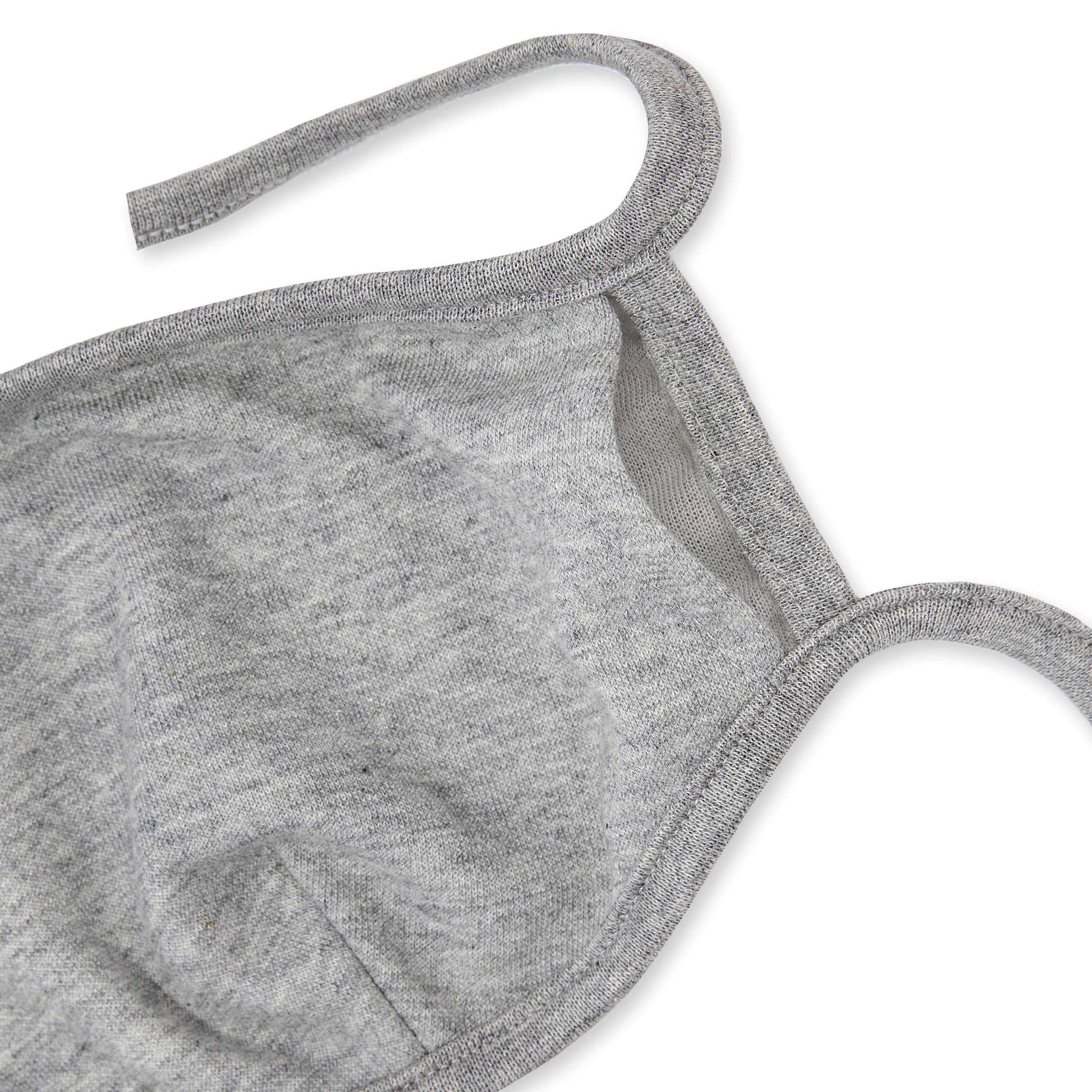 3PCS 2-Layer Reusable 3D Cotton Face Mask with Filter Pocket (Heather Grey)
