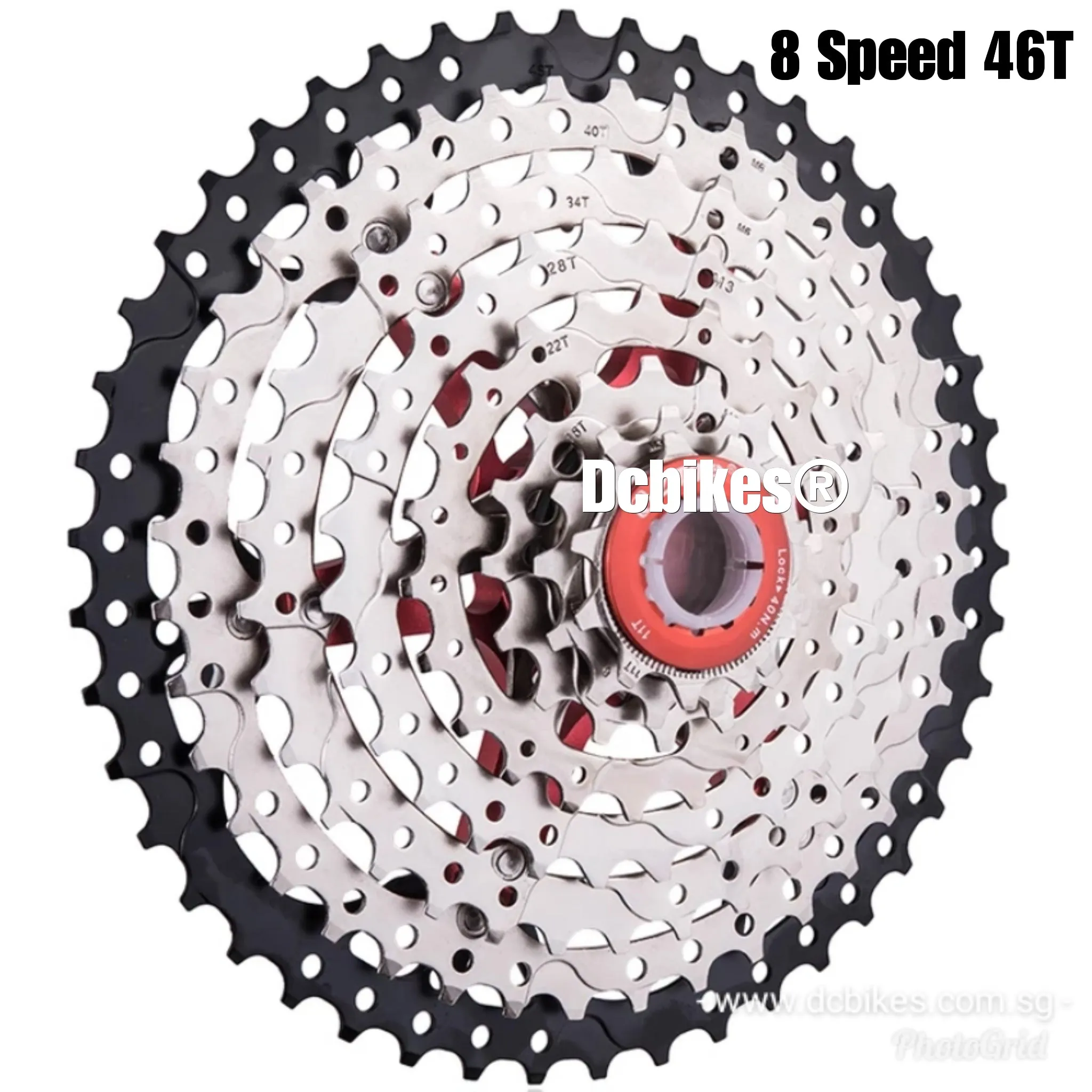 8 Speed 11T - 46T Wide Ratio MTB Silver Cassette