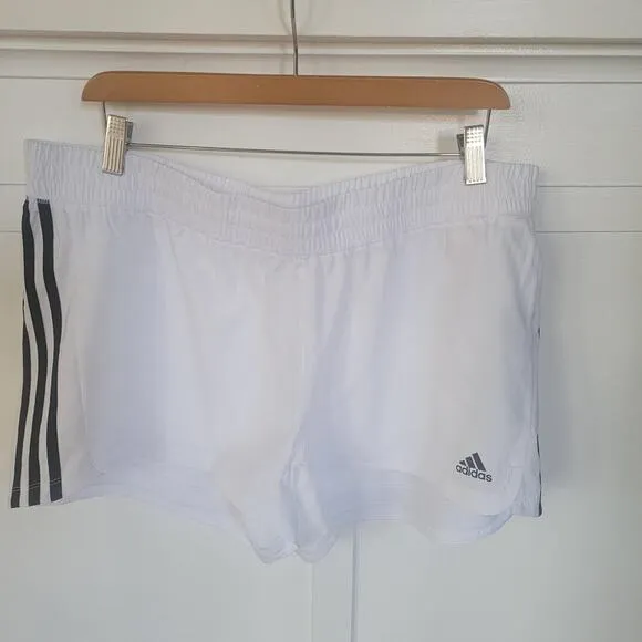Adidas Pacer 3-Stripes Woven Shorts Training Athletic White/Black Size XL NWT