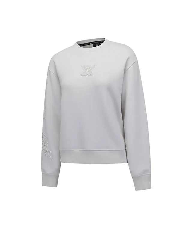 ANEW Golf: Women Logo Point Sweatshirt - Light Gray