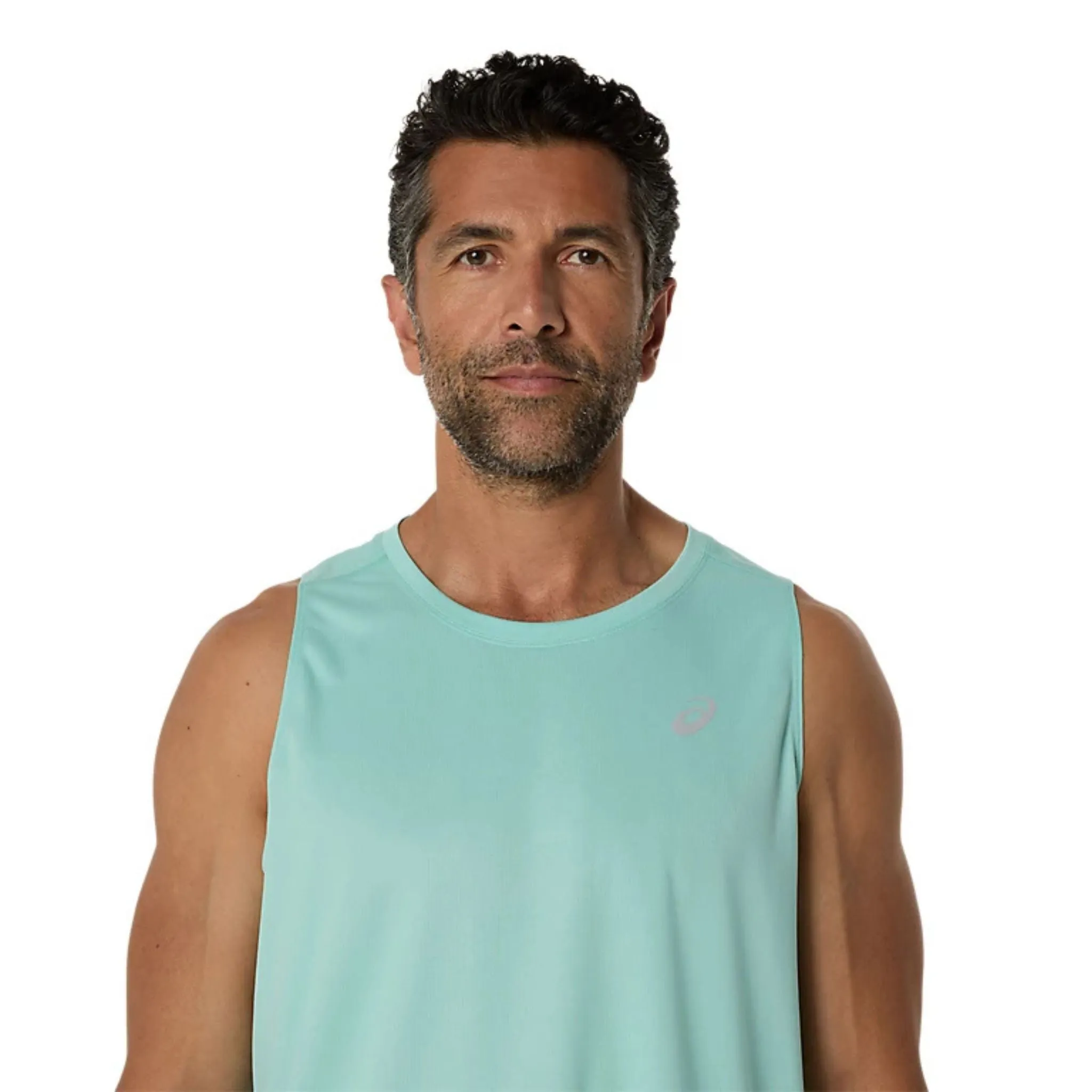 ASICS Silver Mens Running Tank