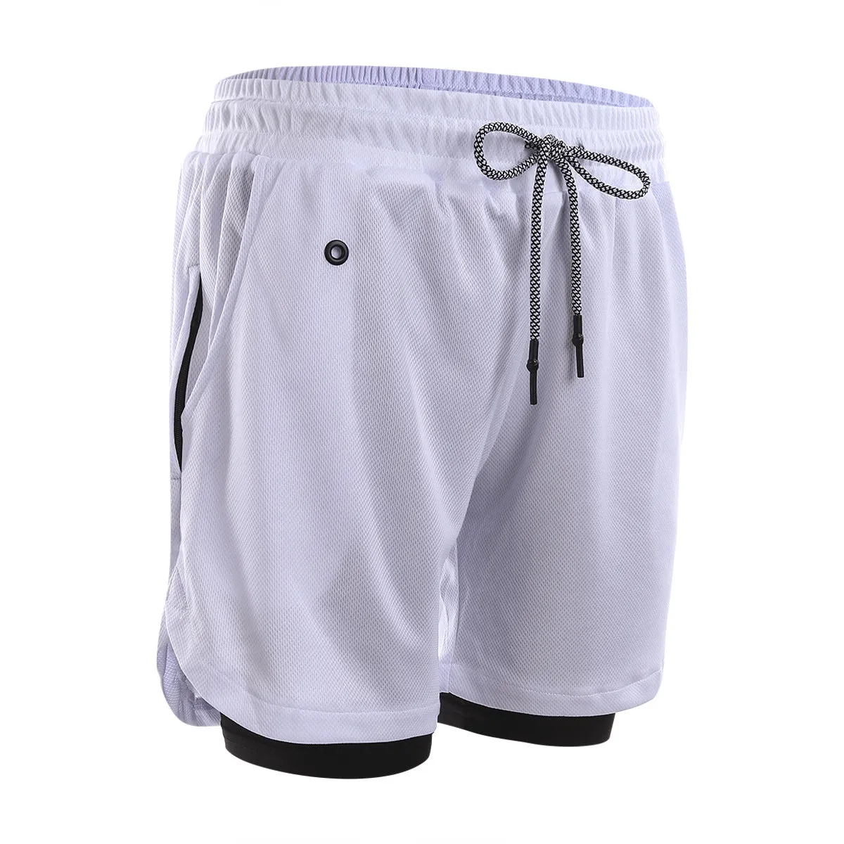 Breathable Soft Men's Running Two-Layer Pocket Shorts