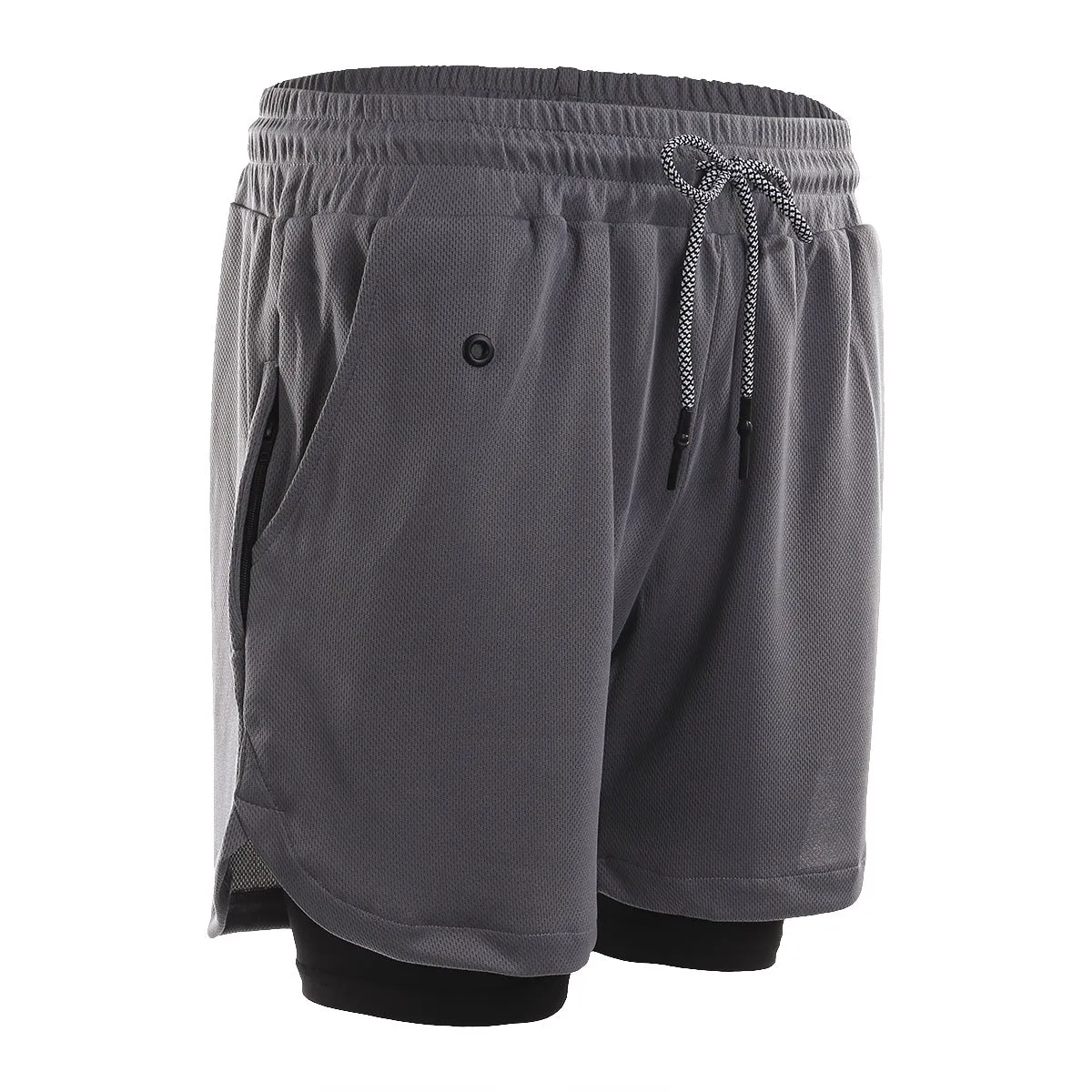 Breathable Soft Men's Running Two-Layer Pocket Shorts