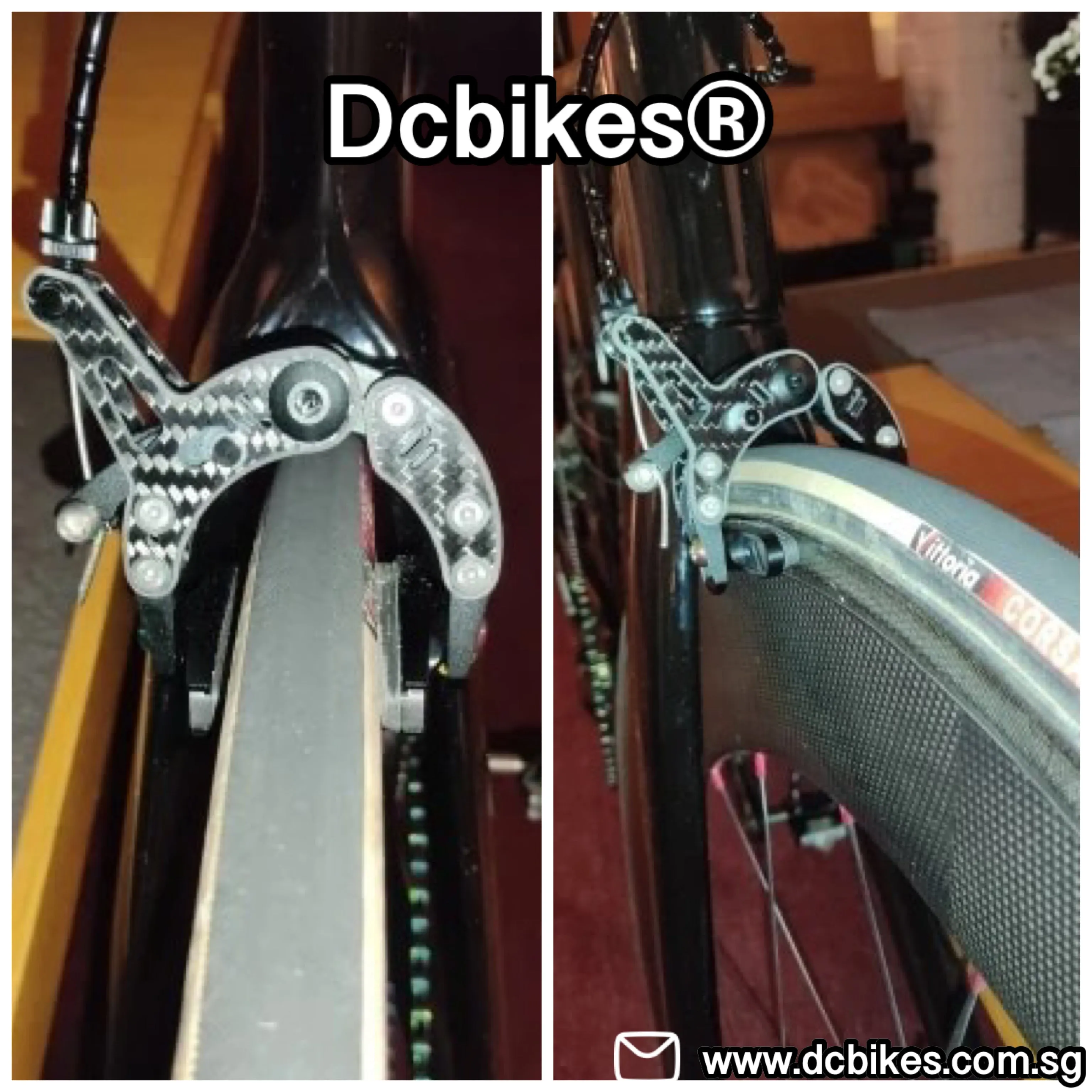Carbon Fiber Folding/Road Bike Front/Rear Dual Pull Pivot C Brake Calipers 158g