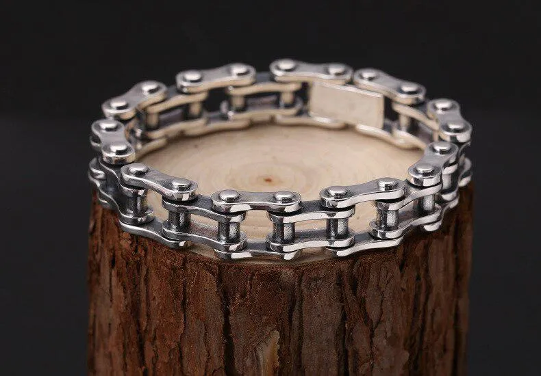Cycolinks Classic 925 Sterling Silver Bike Chain Bracelet 10mm