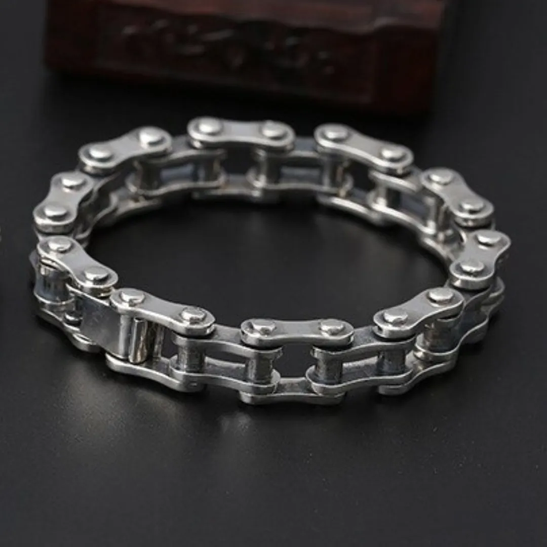 Cycolinks Classic 925 Sterling Silver Bike Chain Bracelet 10mm