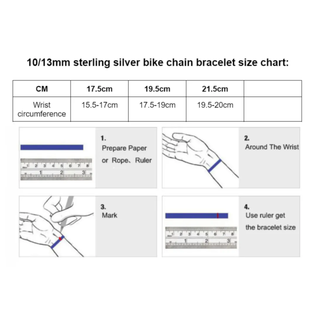 Cycolinks Classic 925 Sterling Silver Bike Chain Bracelet 10mm