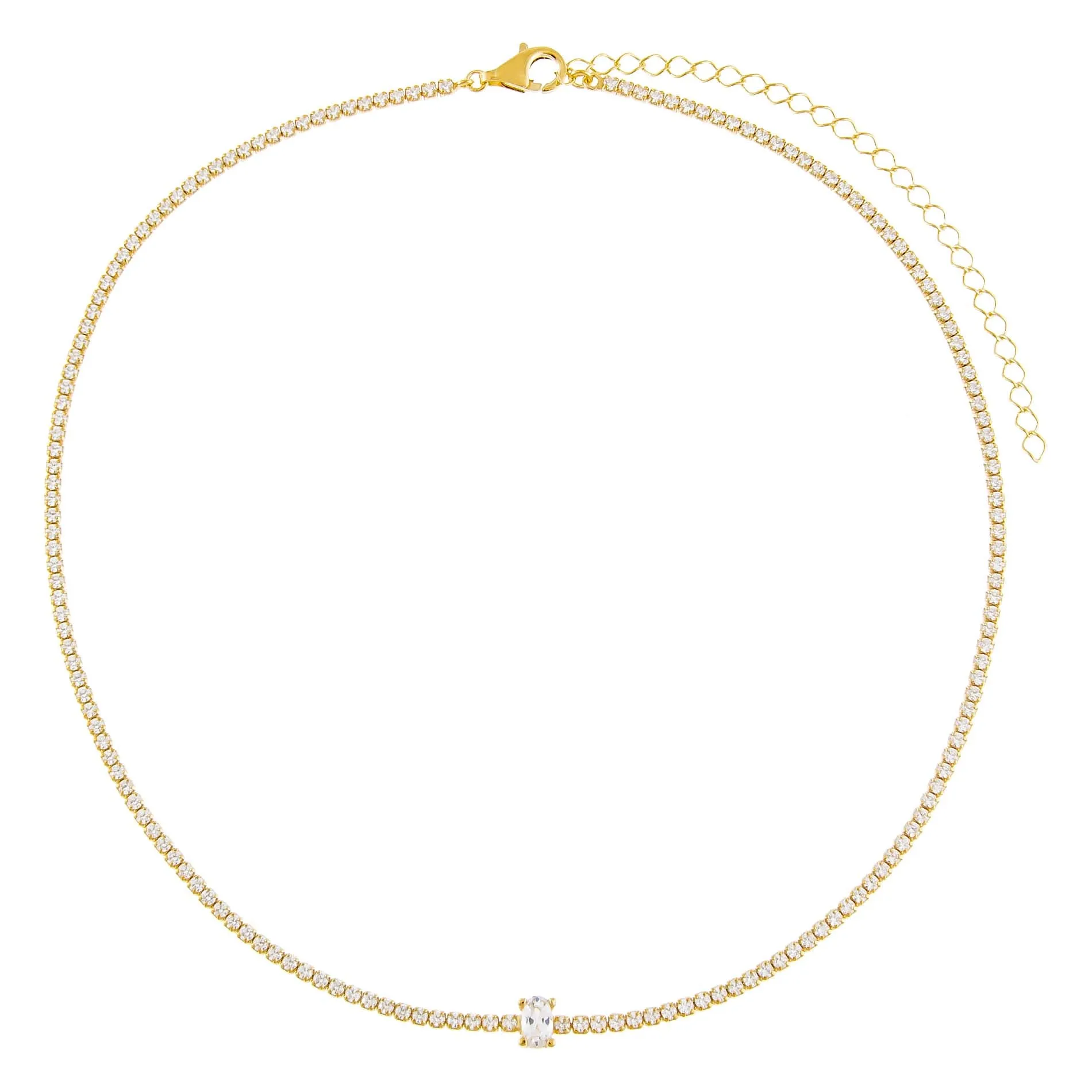CZ Oval Tennis Choker