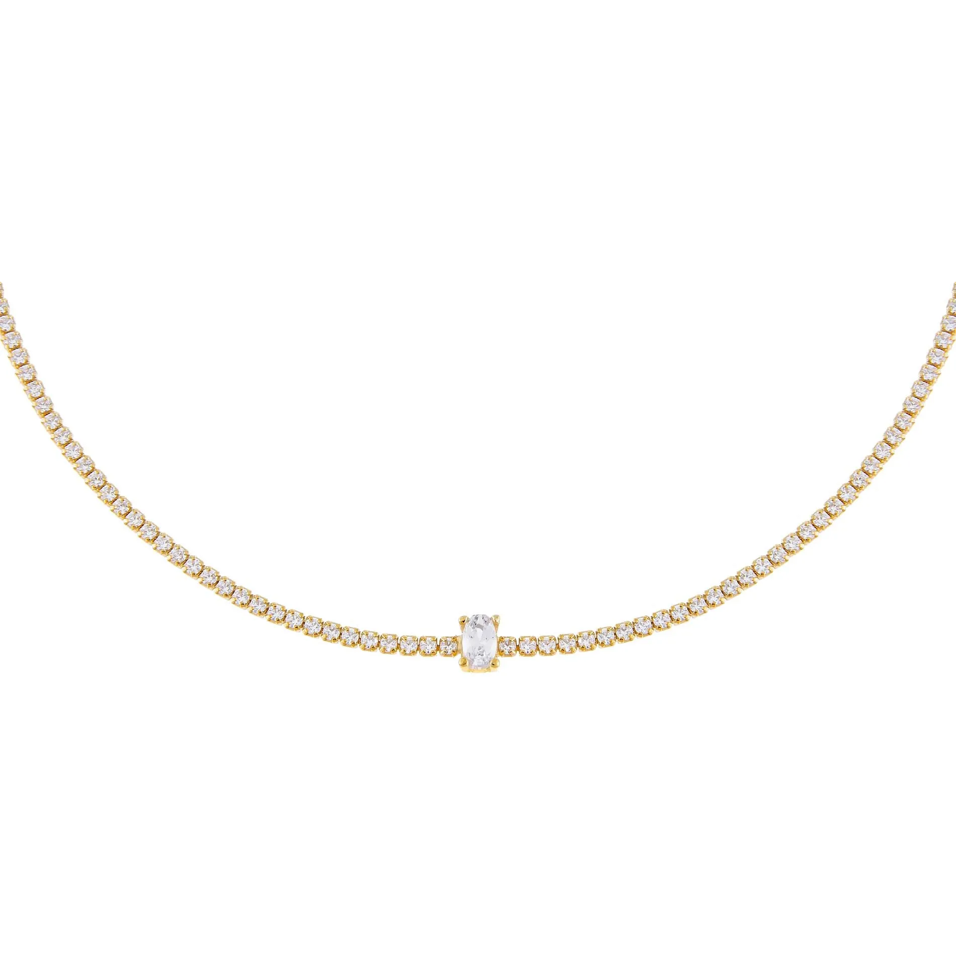 CZ Oval Tennis Choker