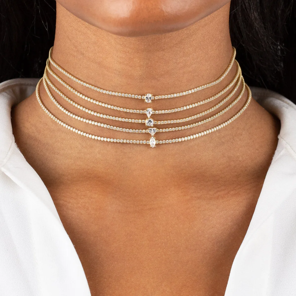 CZ Oval Tennis Choker