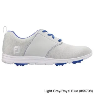 Footjoy Ladies enJoy Spikeless Shoes-Previous Season Style 7.0 Light Grey/Royal Blue (#95708) W