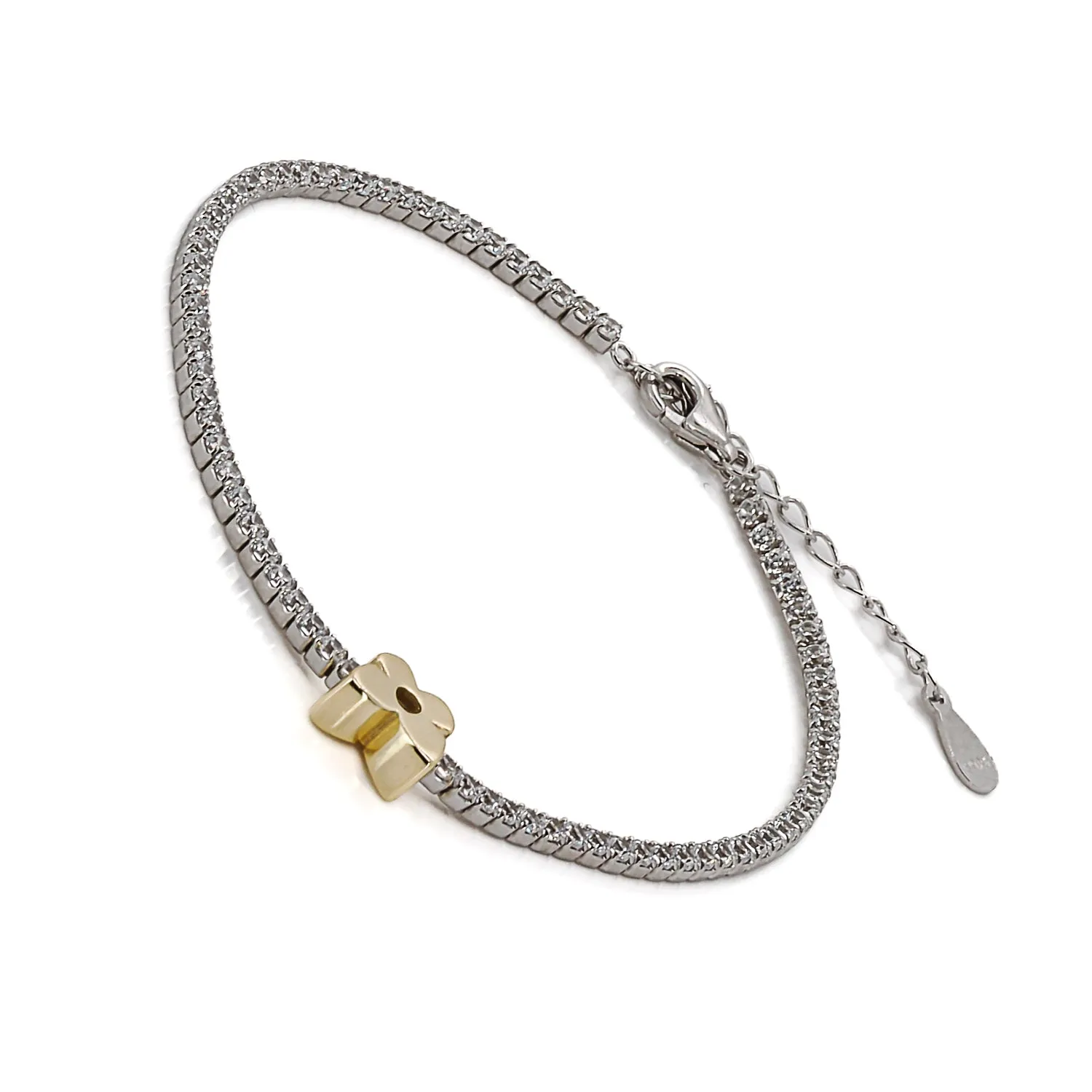 Gold Butterfly Diamond Tennis Bracelet