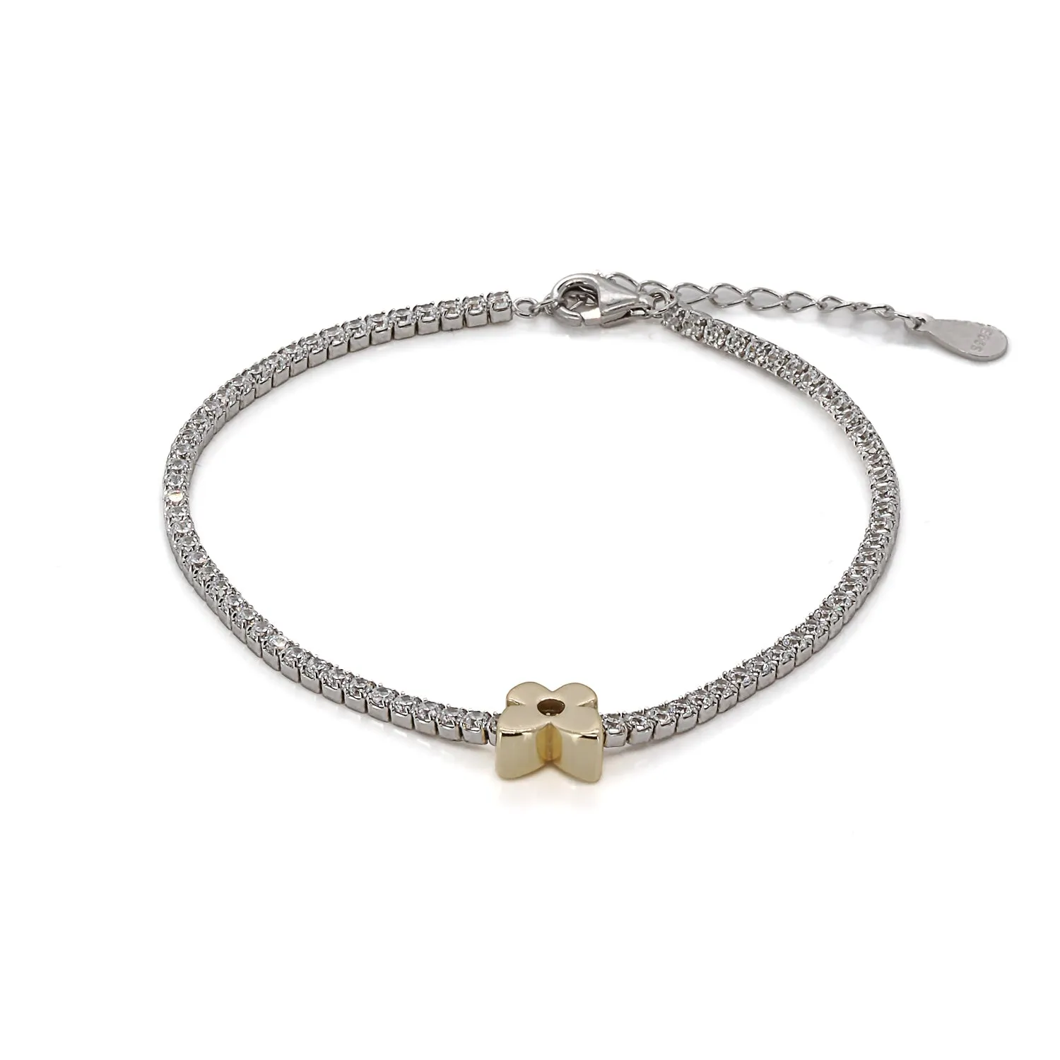 Gold Butterfly Diamond Tennis Bracelet