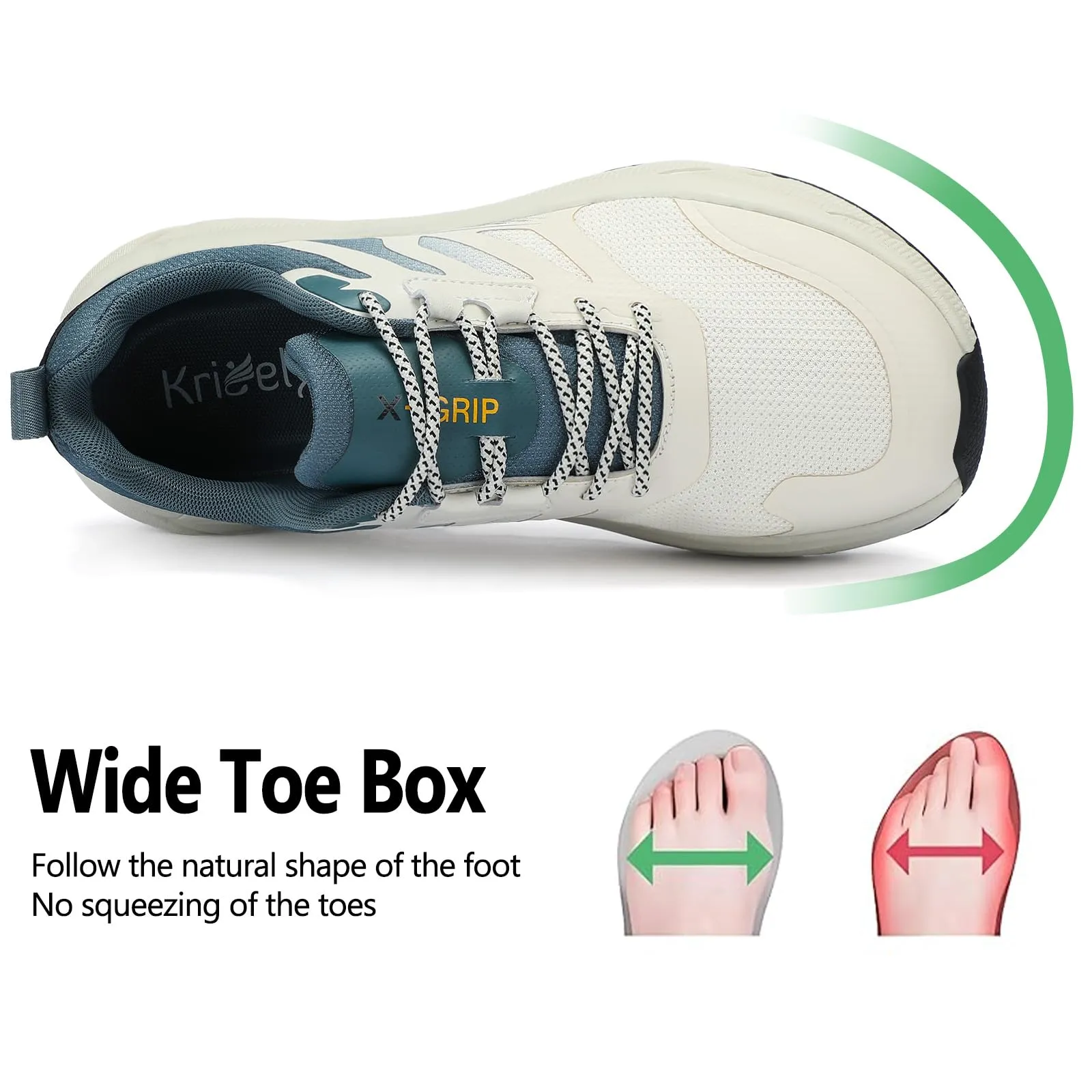 Kricely Men's Trail Running Shoes Wide Toe Box Shoes for Men Walking Sneakers Breathable Lightweight Zero Drop Fashion Sneakers