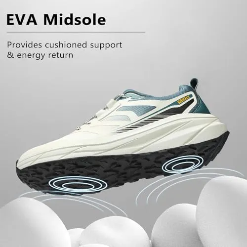 Kricely Men's Trail Running Shoes Wide Toe Box Shoes for Men Walking Sneakers Breathable Lightweight Zero Drop Fashion Sneakers