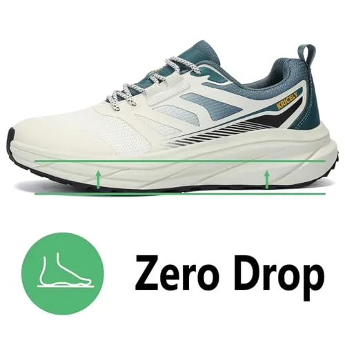 Kricely Men's Trail Running Shoes Wide Toe Box Shoes for Men Walking Sneakers Breathable Lightweight Zero Drop Fashion Sneakers
