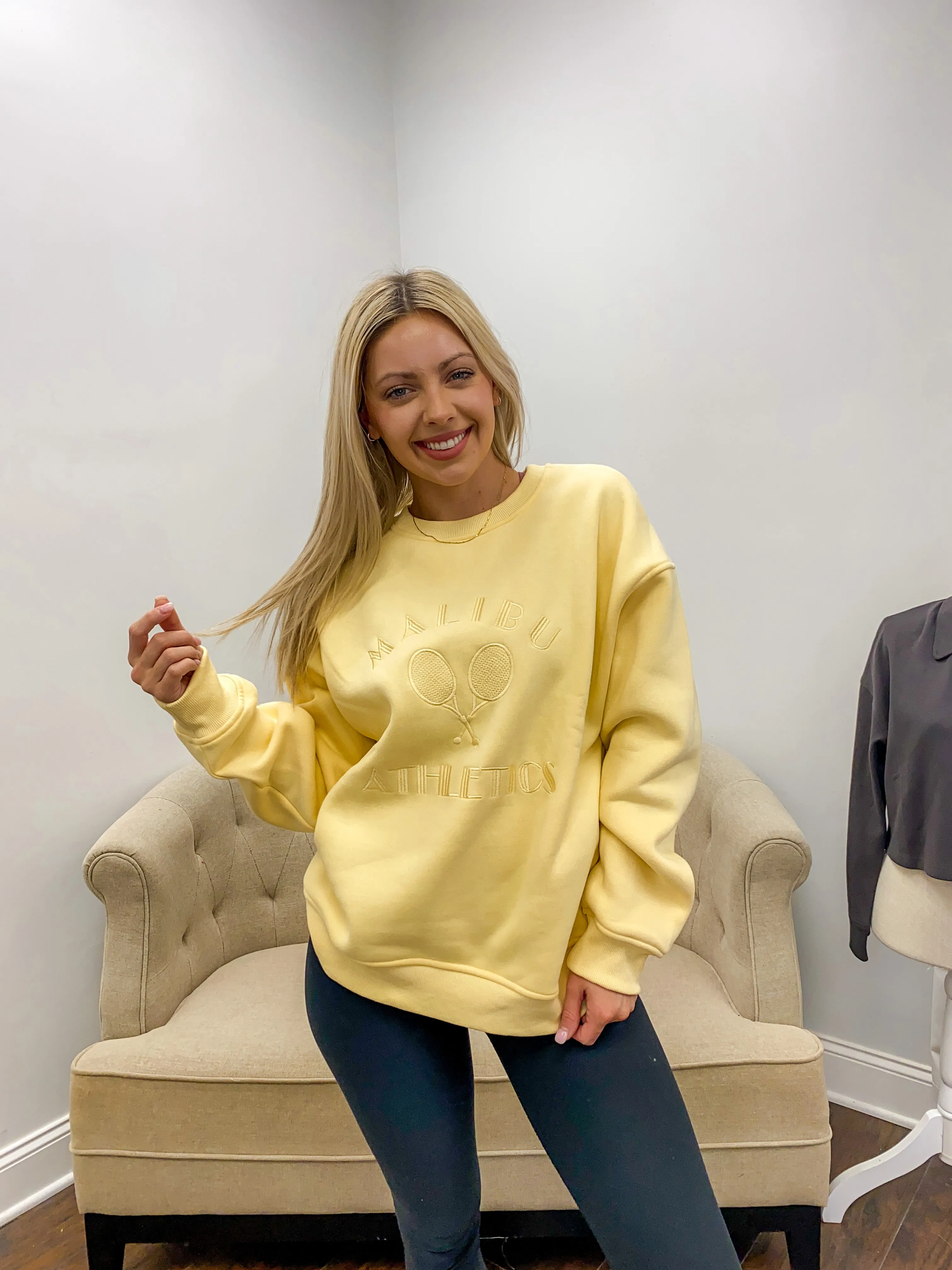 Malibu Sweatshirt- Light Yellow
