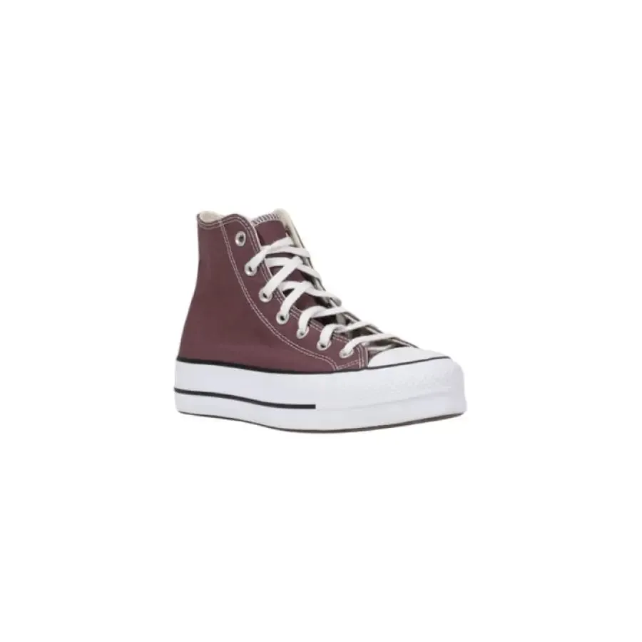 Maroon High Top Platform Sneaker