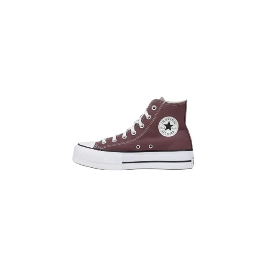 Maroon High Top Platform Sneaker