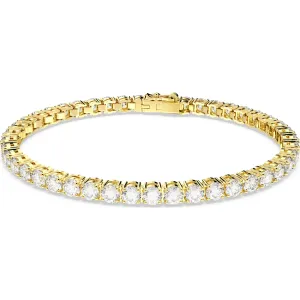 Matrix Tennis bracelet, Round cut, Small, White, Gold-tone plated 5657663