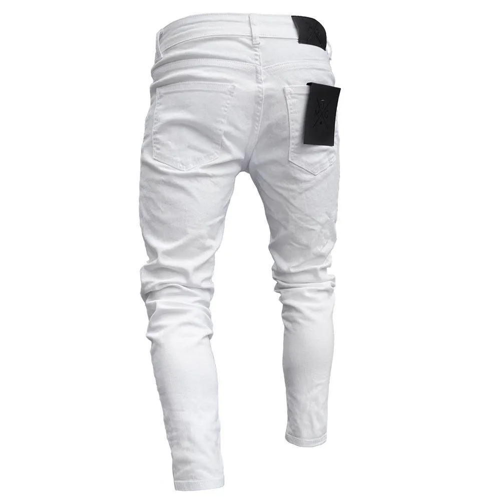 Men's Embroidered Pencil Jeans
