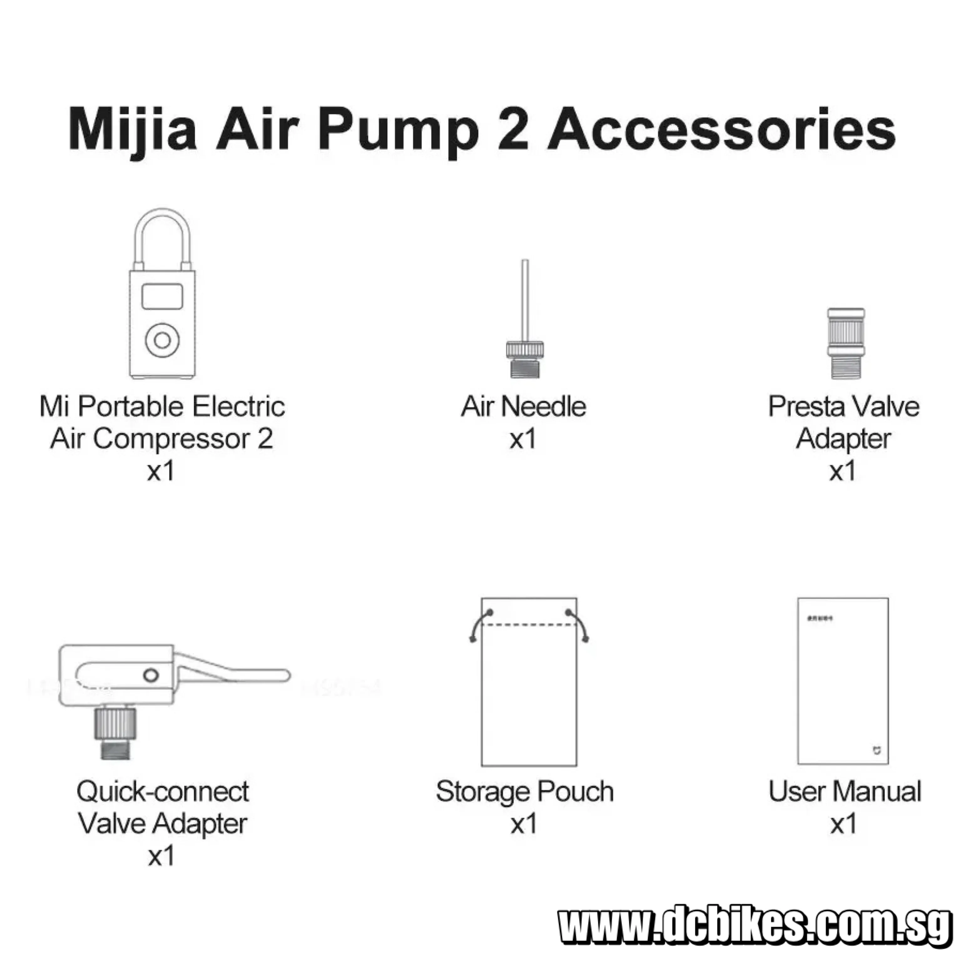 Mijia By Xiaomi All in 1 Type C Rechargeable Electric Presta | Schrader Air Pump 150psi