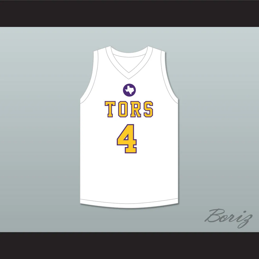Mike Evans 4 Ball High School Tors White Basketball Jersey 2