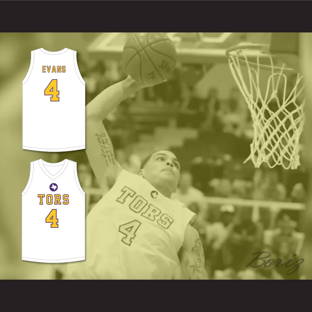 Mike Evans 4 Ball High School Tors White Basketball Jersey 2