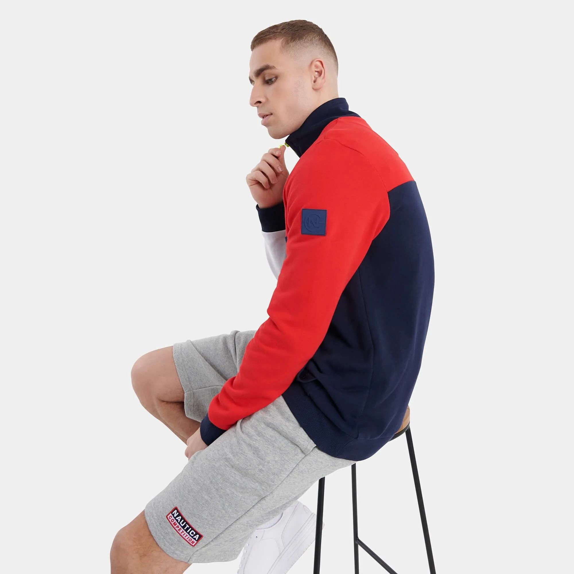 Mikina na 1/4 zips Nautica Dahlia Top tmavomodrá/červená/biela