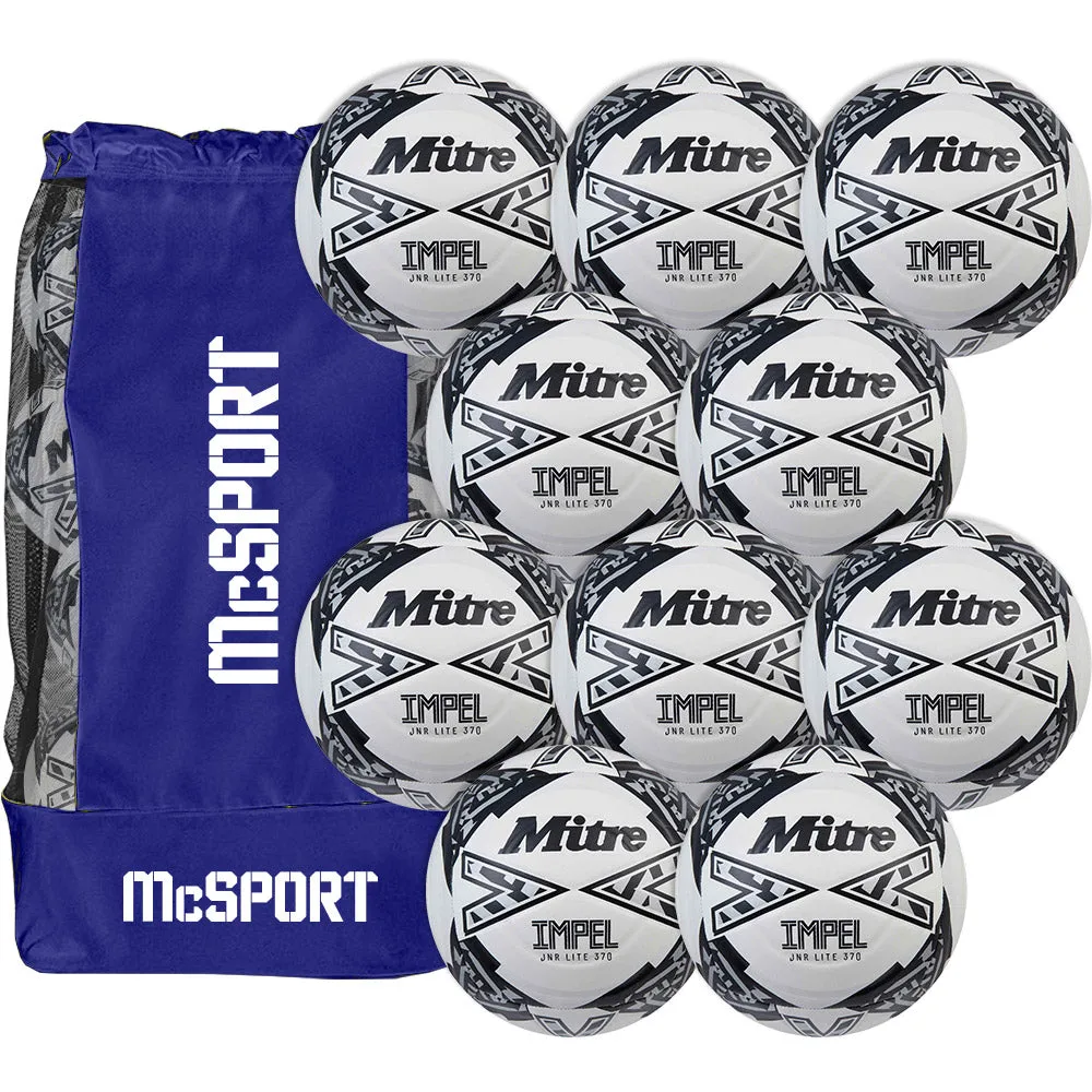 Mitre Junior Impel Lite Football (370g) | 10 Pack   Bag