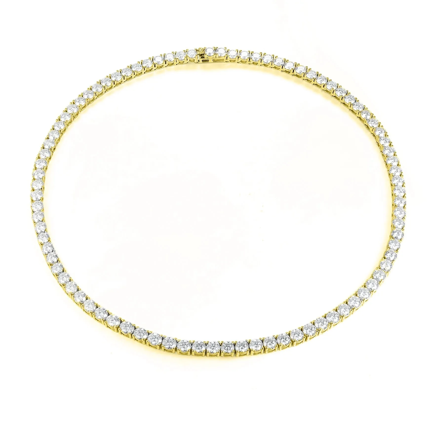 Moissanite S925 Silver Tennis Chain in 14K Gold - 6.5mm