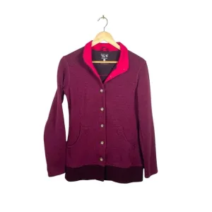 Mountain Hardwear Sarafin Wool Blend Button Cardigan in Magenta Size M