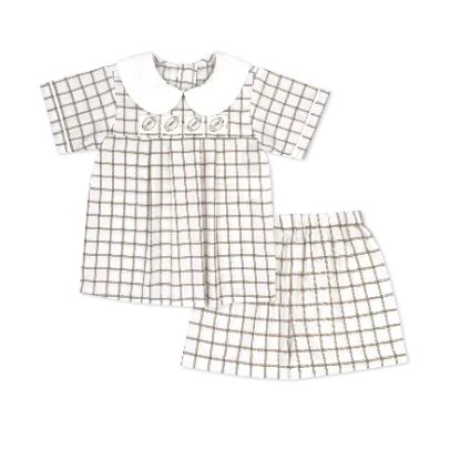 Noah Ribbon Short Set - King Street Windowpane