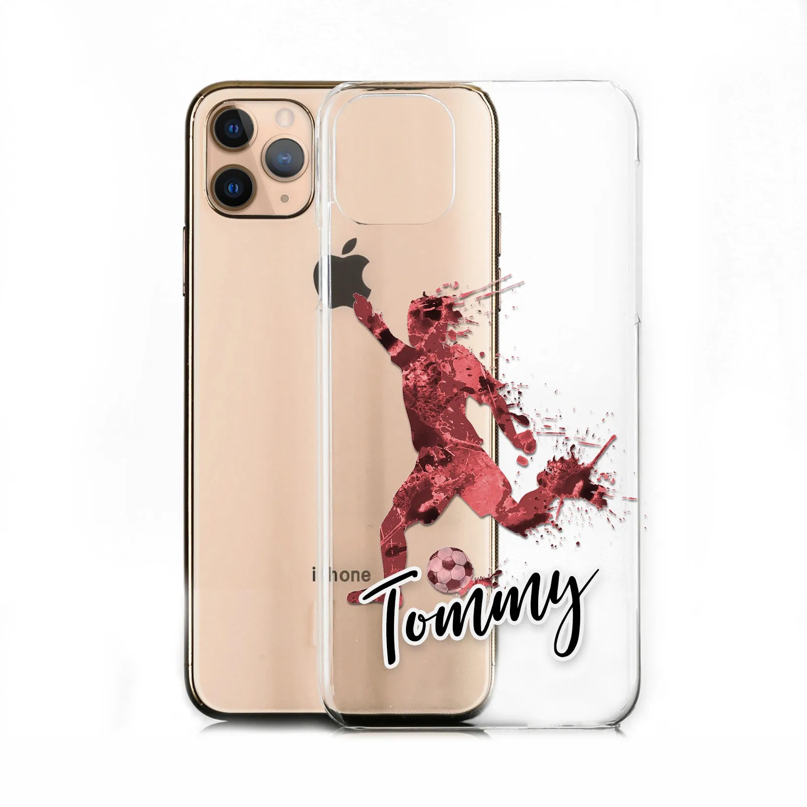 Personalised OnePlus Phone Hard Case - Classic Red Football Star with White Outlined Text