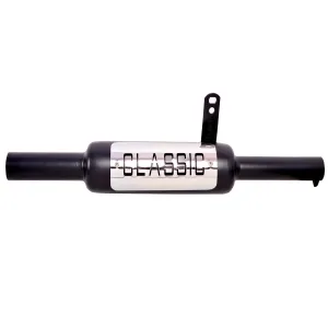 Premium Quality Hk Indori Classic Silencer Exaust Silencer Chrome Plate Glasswool Filter For Royal Enfield Classic Electra Standard 350,500 All Models,(BLACK)