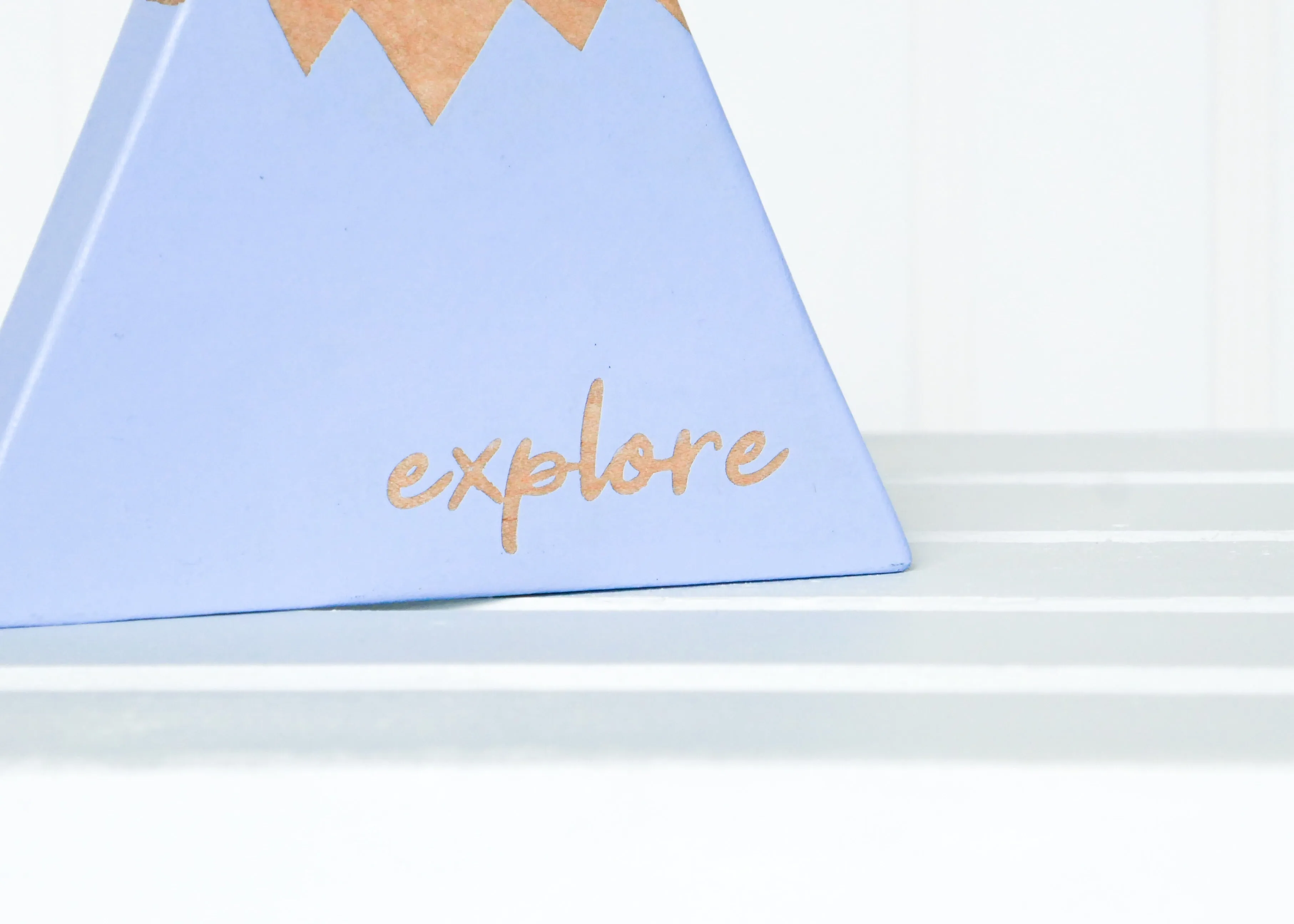 "Explore" Wooden Mountain - Periwinkle Blue