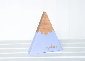 "Explore" Wooden Mountain - Periwinkle Blue