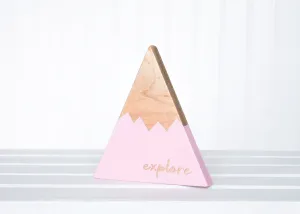 "Explore" Wooden Mountain - Pink
