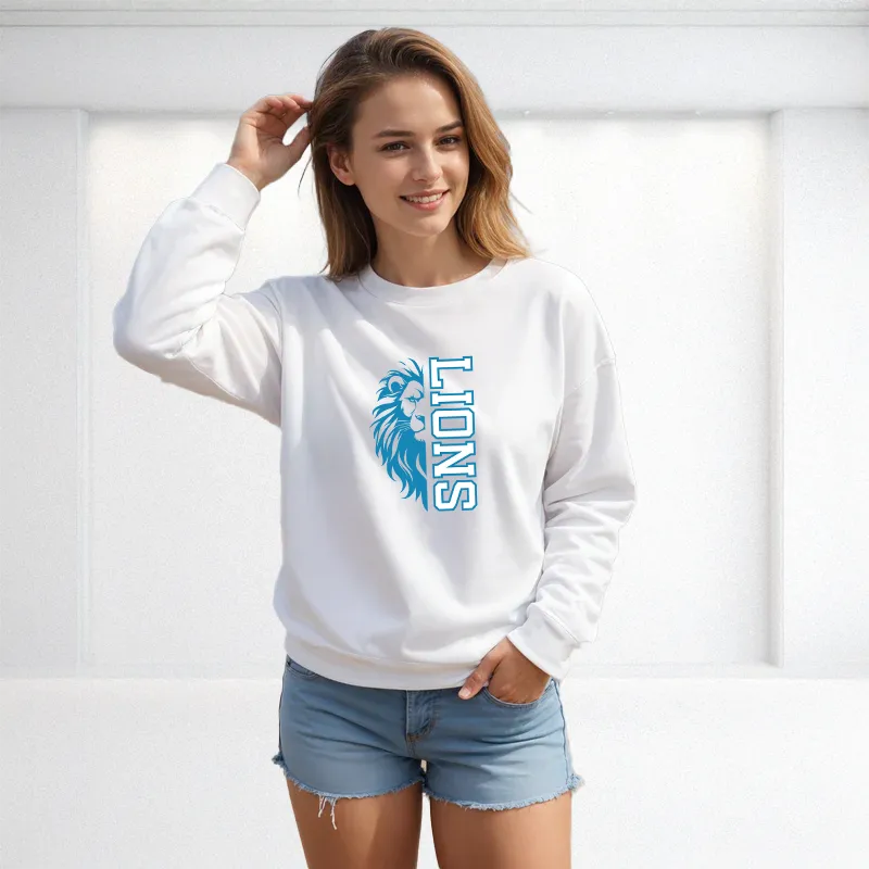 "Lion Fan" Relaxed Fit Classic Crew Unisex Sweatshirt