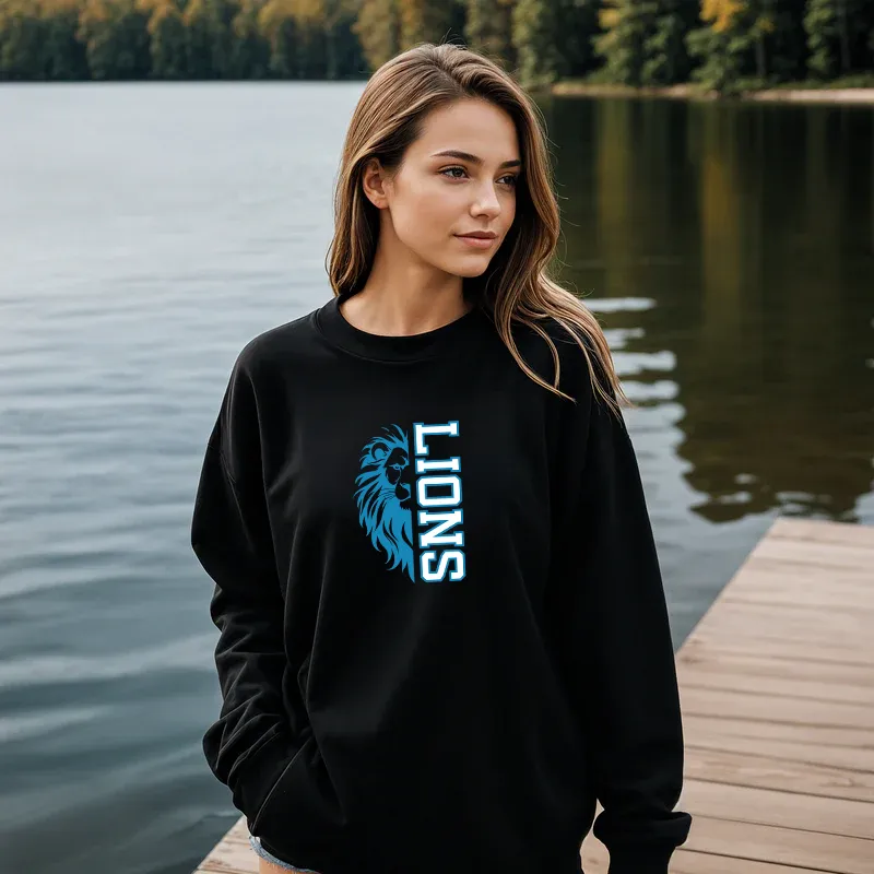 "Lion Fan" Relaxed Fit Classic Crew Unisex Sweatshirt