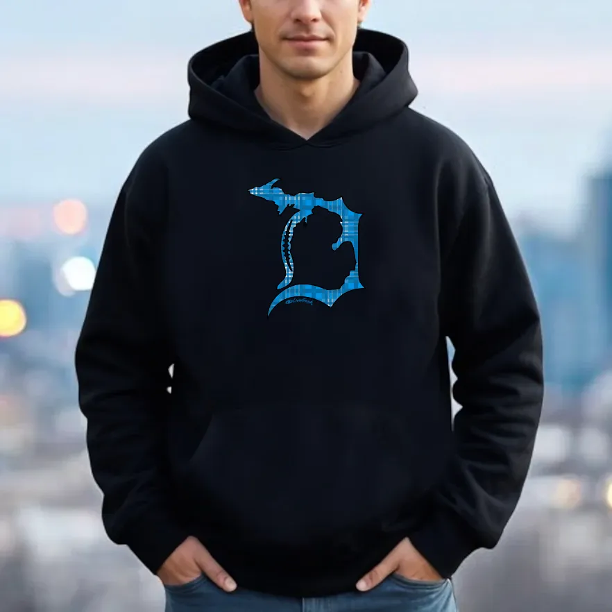 "Plaid Football In The D" Men's Classic Hoodie