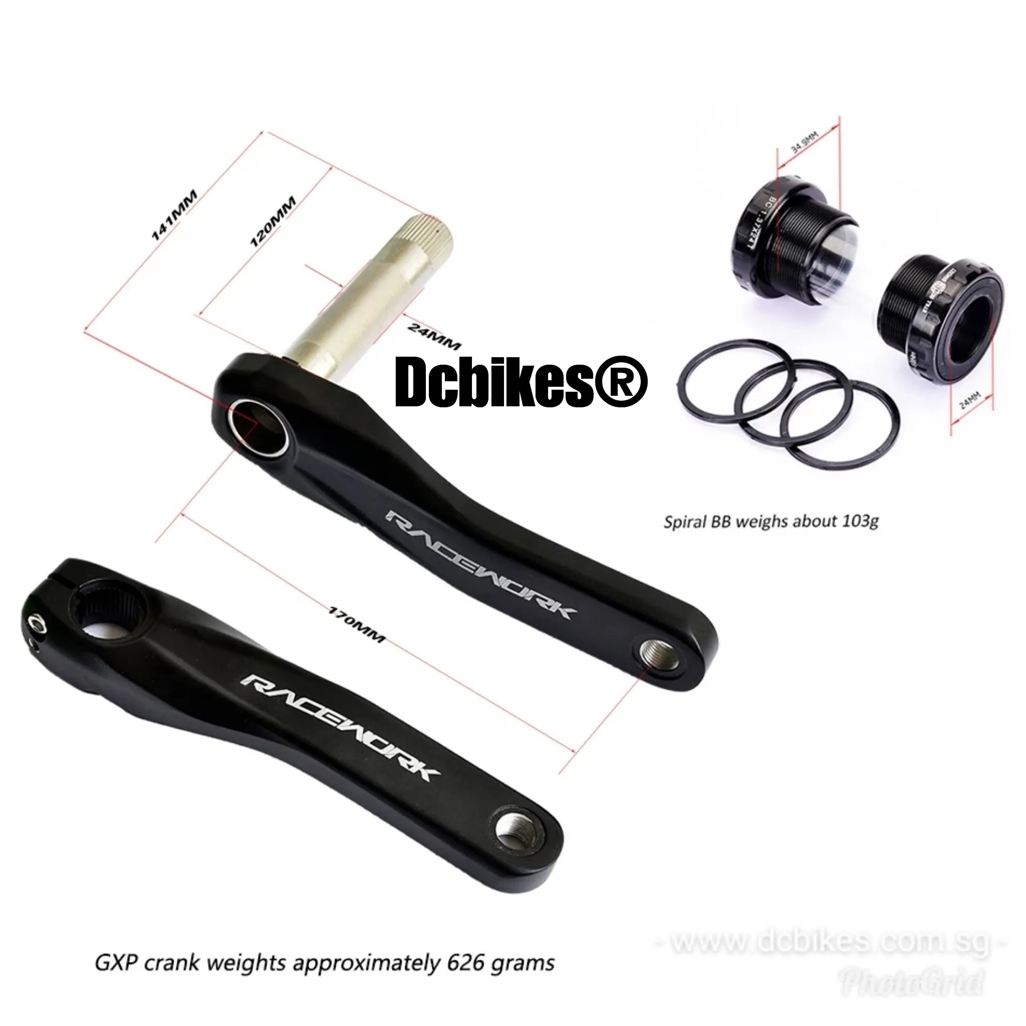 Racework Hollowtech Direct Mount Crank   32T | 34T | 36T | 38T 6mm Chain Ring 6mm Offset   BB Crankset