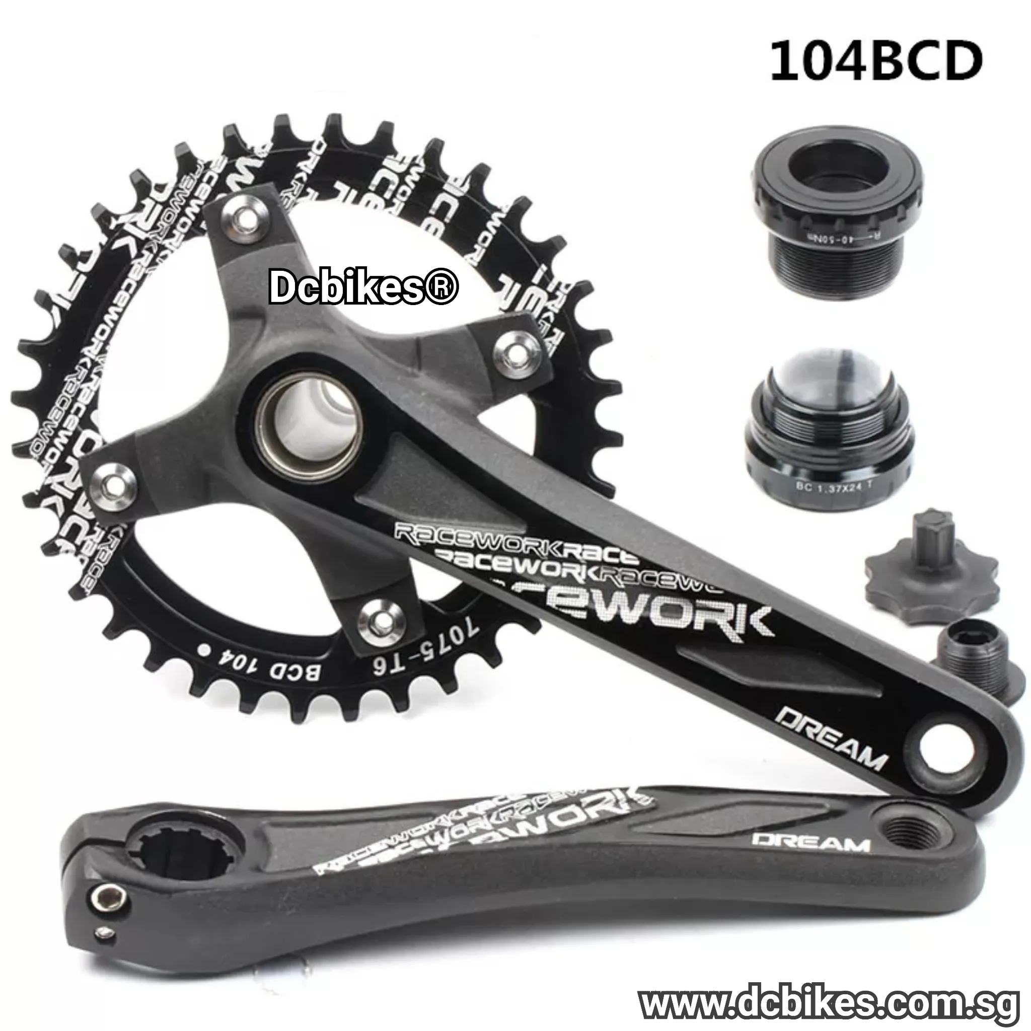 Racework MTB Hollowtech Crank   Narrow Wide Chain Ring   Bottom Bracket BB
