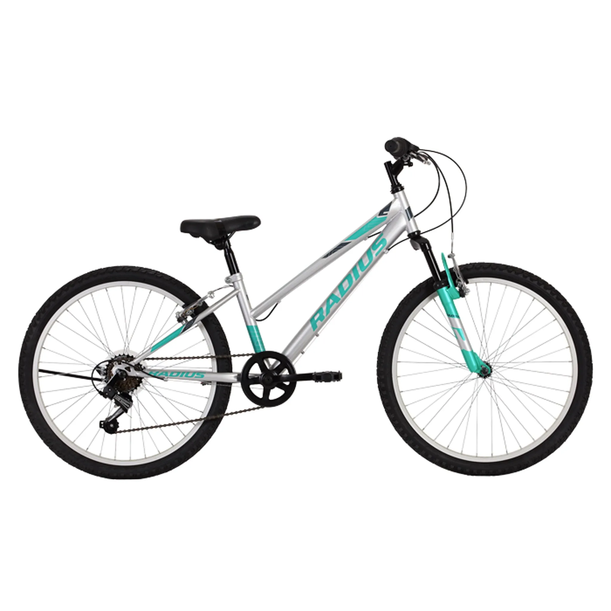 Radius Lynx 24" Kids Mountain Bike Chrome/Turquoise