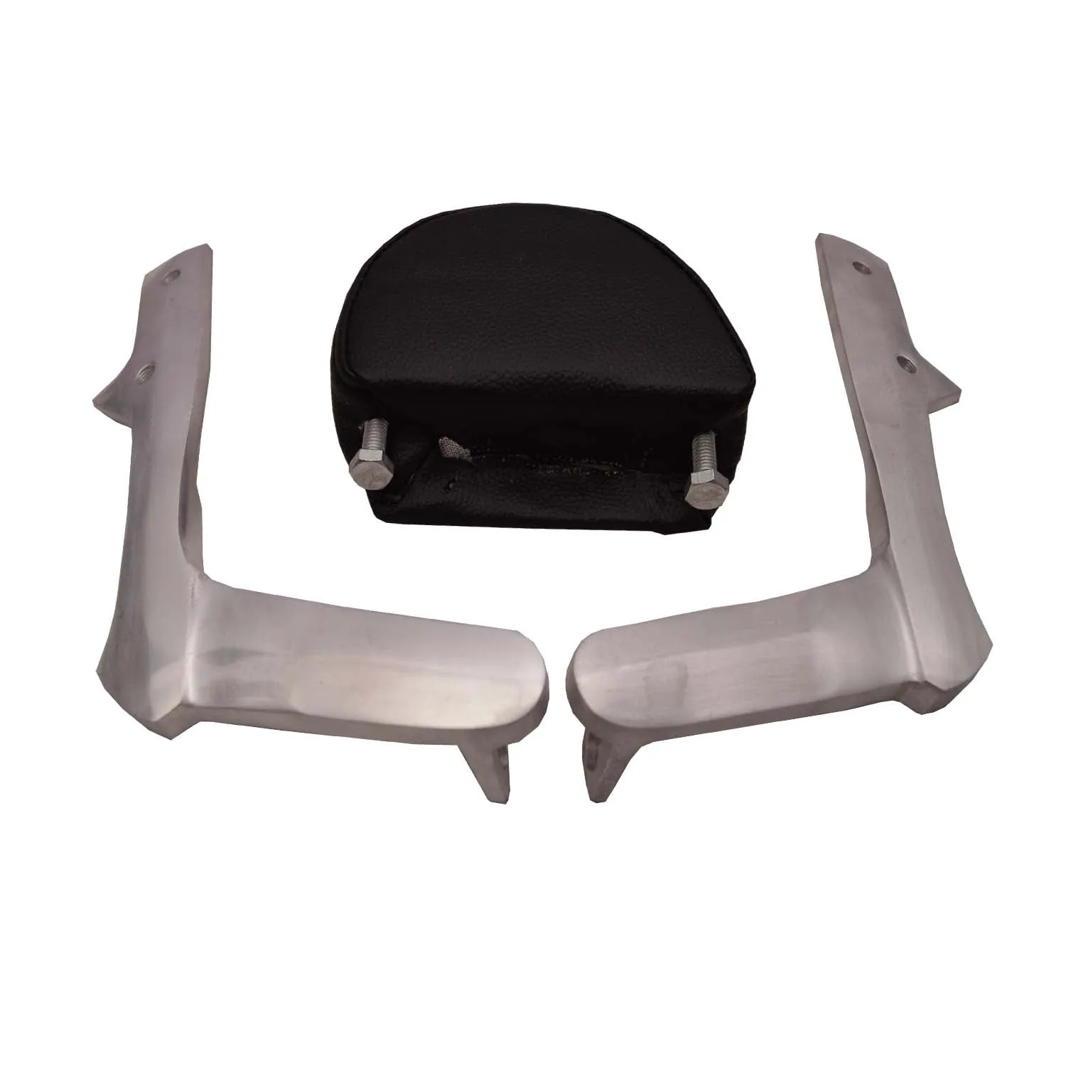 R.J.VON Cushion Backrest for Royal Enfield Classic/Standard/Electra-350/500 (Silver)