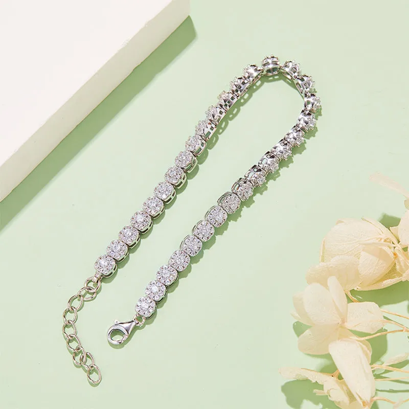 Round Cut 3.5CTW. Moissanite Tennis Bracelet