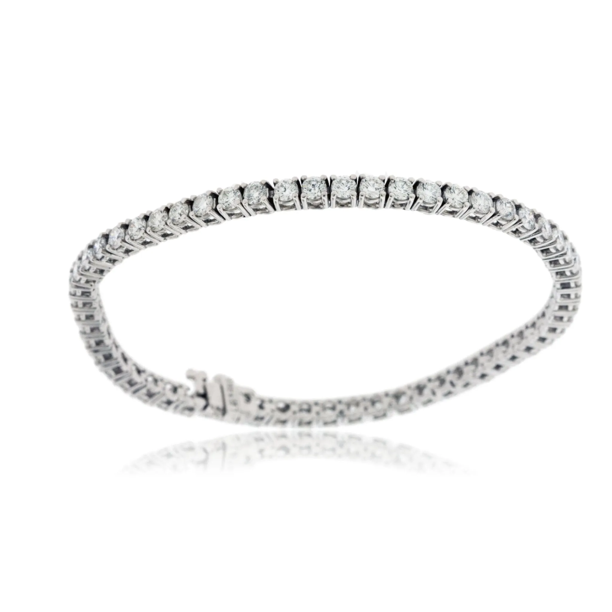 Round White Diamond Tennis Bracelet