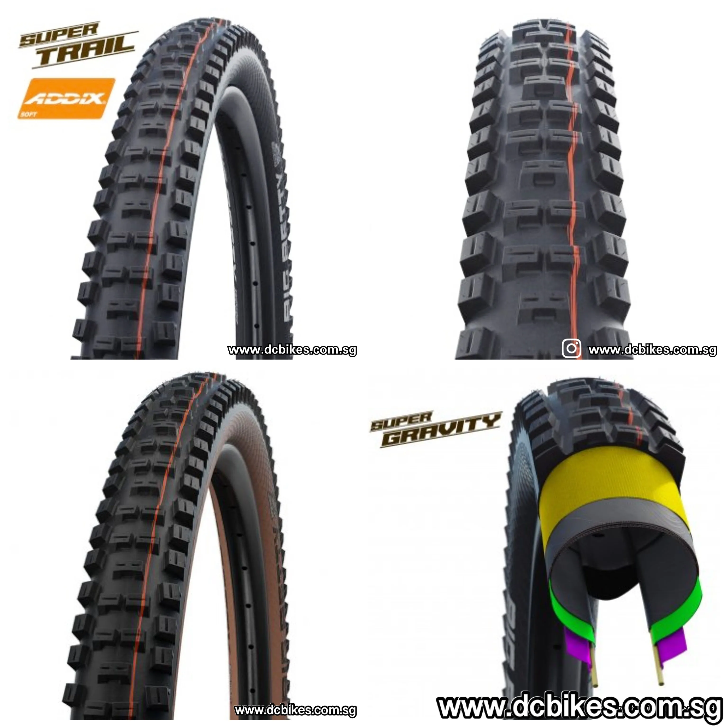 Schwalbe 27.5 | 29 X 2.4 Big Betty Black/Skinwall AddixSoft Folding Tubeless Tyres (1 Tire) 