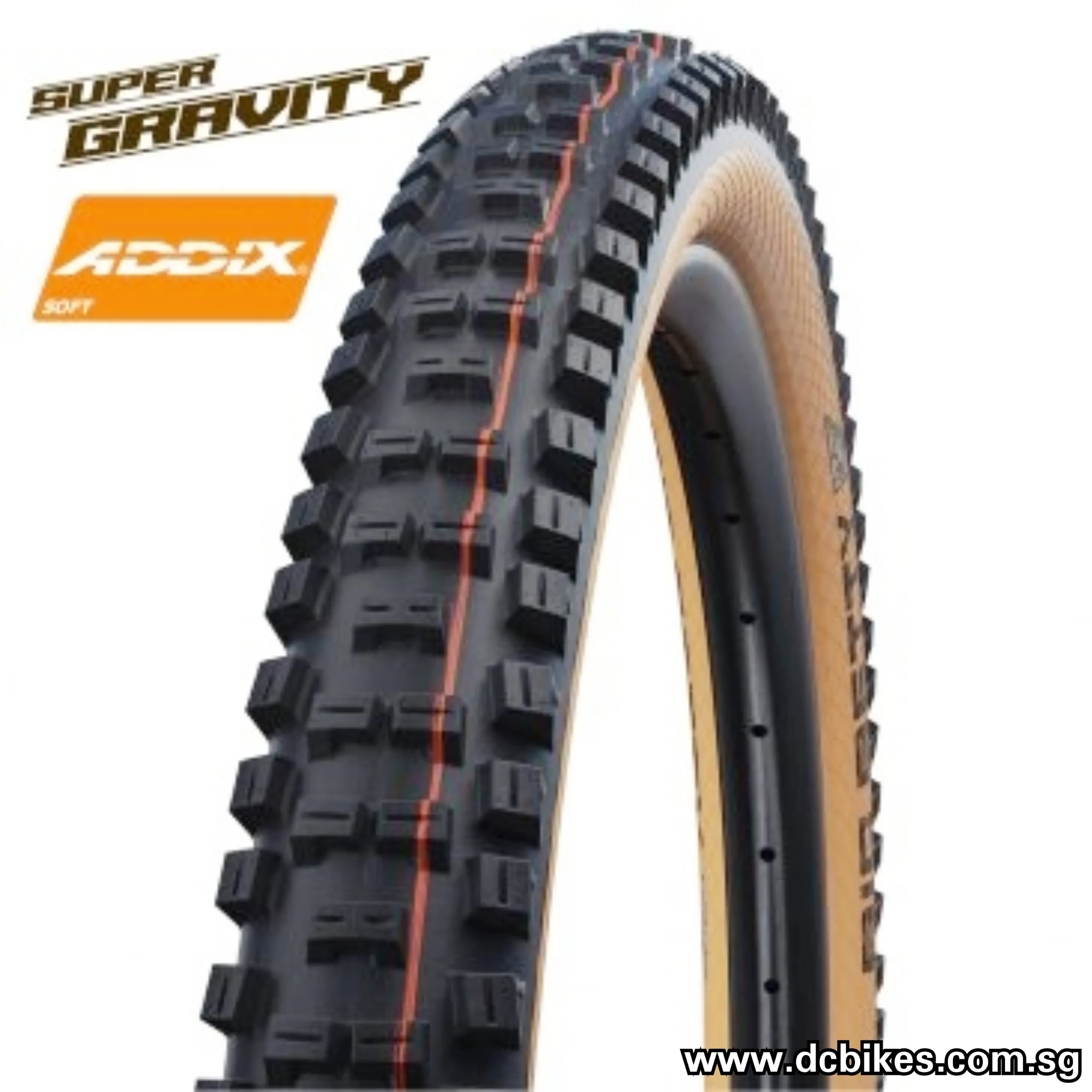 Schwalbe 27.5 | 29 X 2.4 Big Betty Black/Skinwall AddixSoft Folding Tubeless Tyres (1 Tire) 